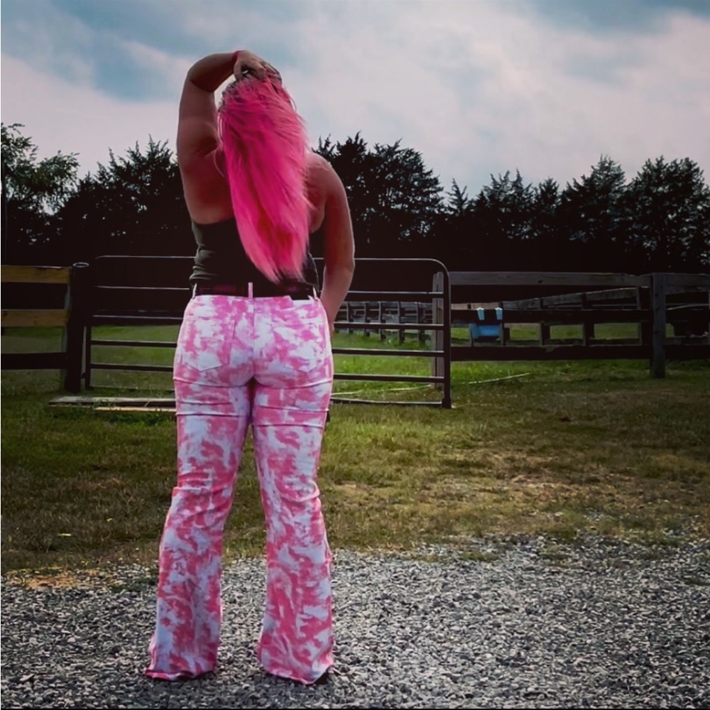Pink Tie Dye Women's Jeans
